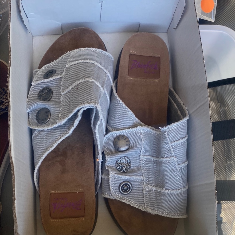 Blowfish Blue and Brown Sandals with Chic Design